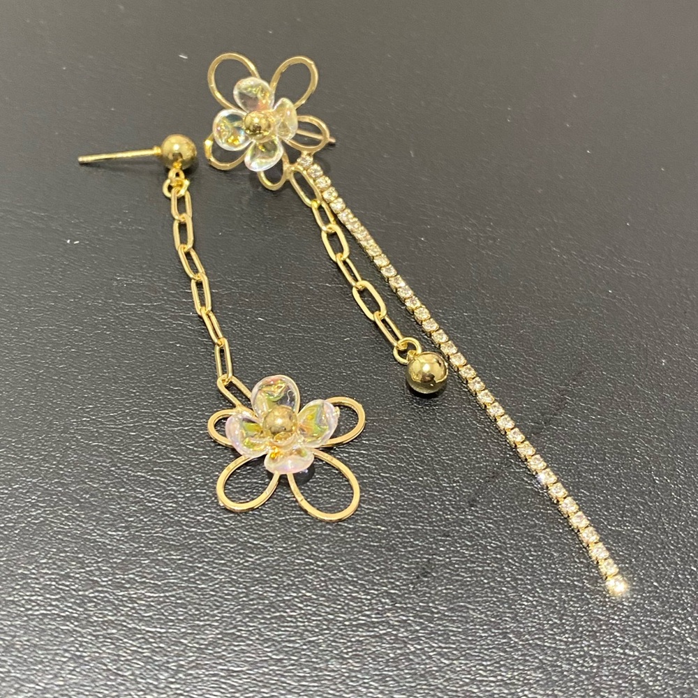 Chic Floral Drop Dangling Long Earrings Accessories Jewelry